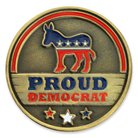 Proud Democrat Pin Front