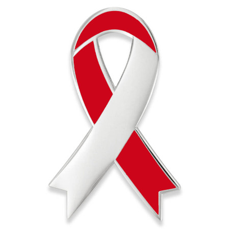 Awareness Ribbon-Red Engravable Pin Front