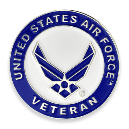 Officially Licensed U.S. Air Force Veteran Pin Front View