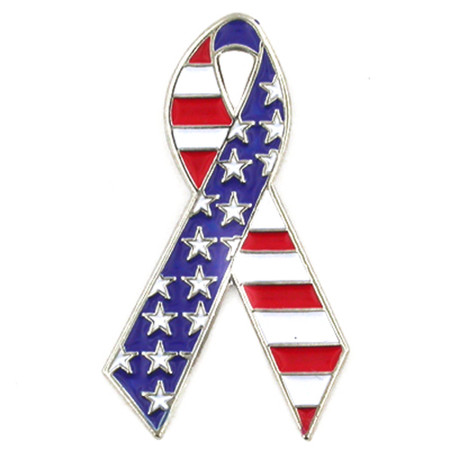 Stars & Stripes Ribbon Pin Front