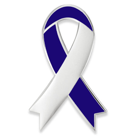 Awareness Ribbon- Blue Engravable Pin Front