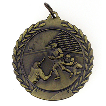 Football Metal Engravable Gold Front