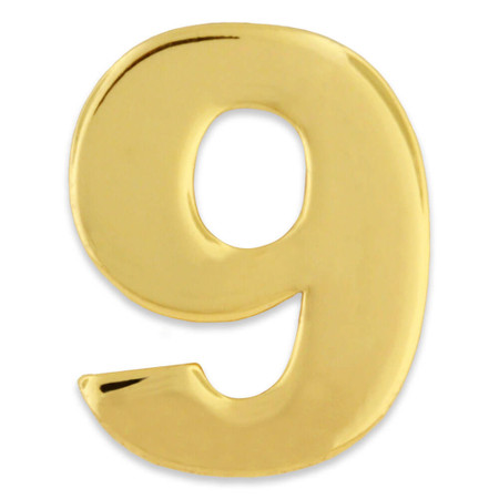 Gold Number 9 Pin Front