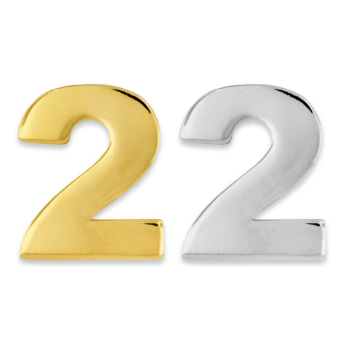 2 Pin gold and nickel front view Number 2 Pin