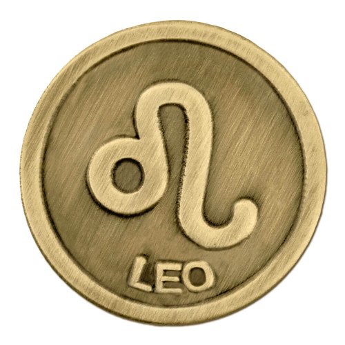 Antique Gold Leo Zodiac Pin