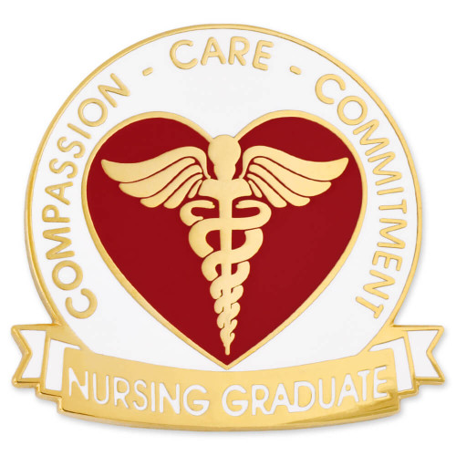 Nursing Graduate Pin - Compassion, Care, Commitment