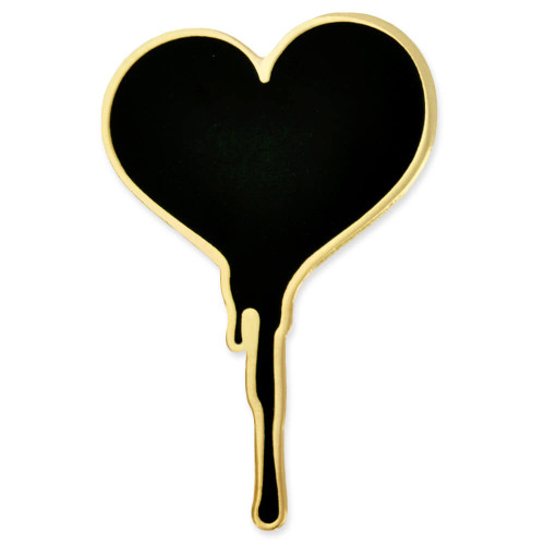 Black Bleeding Heart Pin