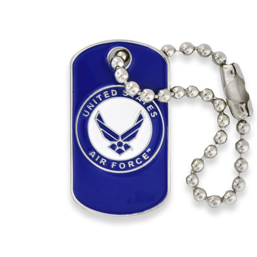 Officially Licensed U.S. Air Force Dog Tag Pin Front View Officially Licensed U.S. Air Force Dog Tag Pin