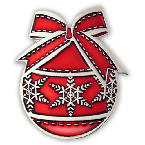 Christmas Ornament Pin - Red