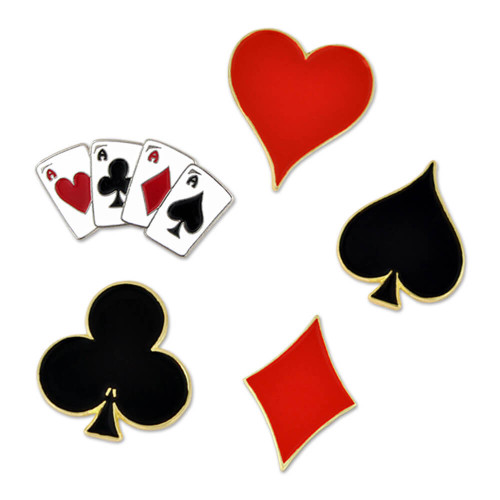 Four of a Kind Lapel Pin Aces High Las Vegas Playing Cards Pin 
