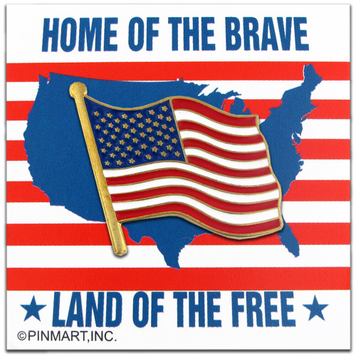 American Flag PIn and Card front view American Flag Pin and Card - BOGO