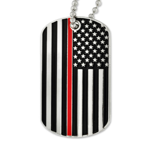 Thin Red Line Dog Tag - Engravable