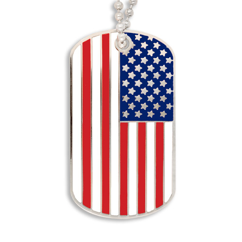 American Flag Dog Tag Front American Flag Dog Tag Engravable