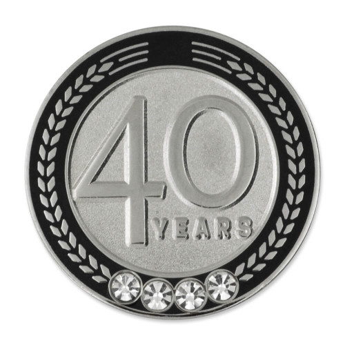 Years of Service Pin - 40 Years Black