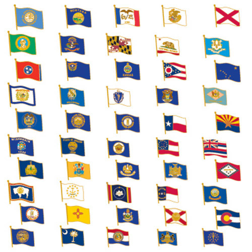 50 State FLAG Pins Collection