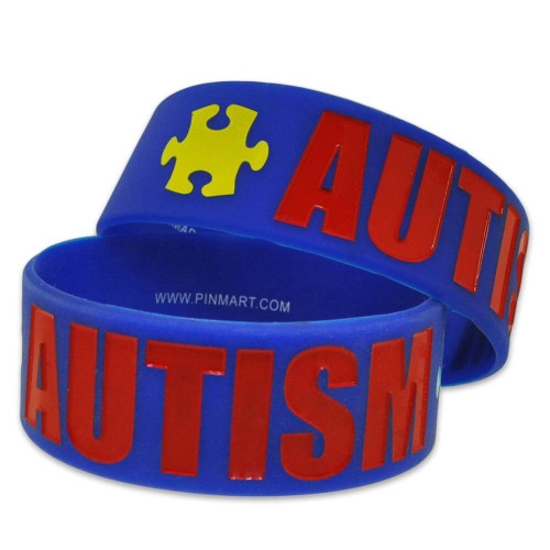 Autism 1 Inch Wide Rubber Bracelet