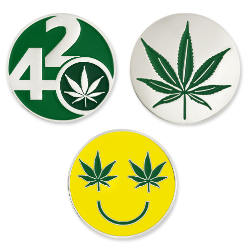 PinMart's Marijuana Ball Marker Set Marijuana Ball Marker Set