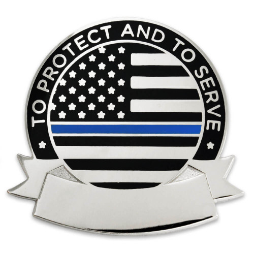 Engravable Thin Blue Line Pin Front Engravable Thin Blue Line Pin