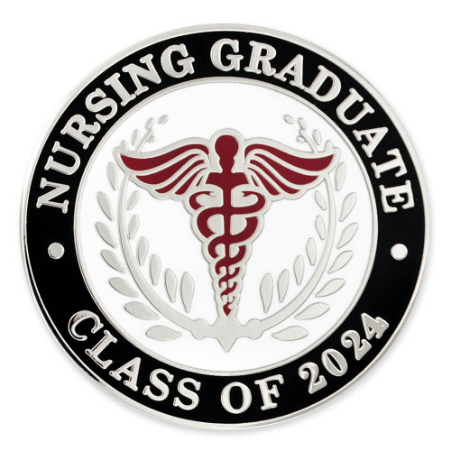 PinMart's 2024 Nursing Graduate Pin Front 2024 Nursing Graduate Pin - 50% OFF