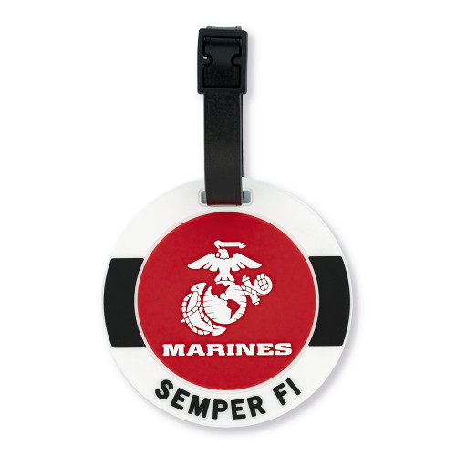 Officially Licensed U.S.M.C. PVC Luggage Tag - Front View Officially Licensed U.S.M.C. PVC Luggage Tag