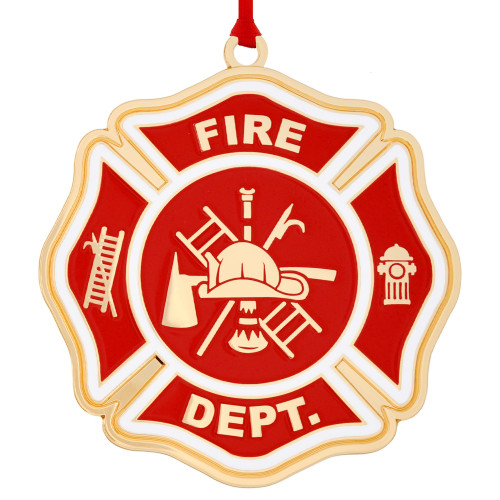 Engravable Fire Department Ornament - Front Engravable Fire Department Ornament