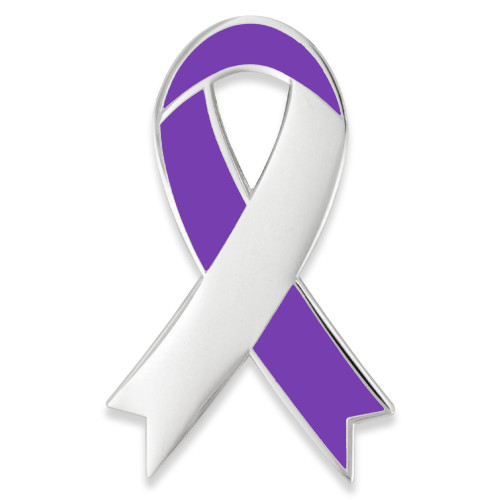 Awareness Ribbon-Purple Engravable Pin Front Awareness Ribbon-Purple Engravable Pin