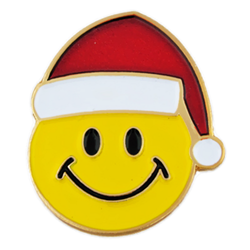 Christmas Smiley Face Pin