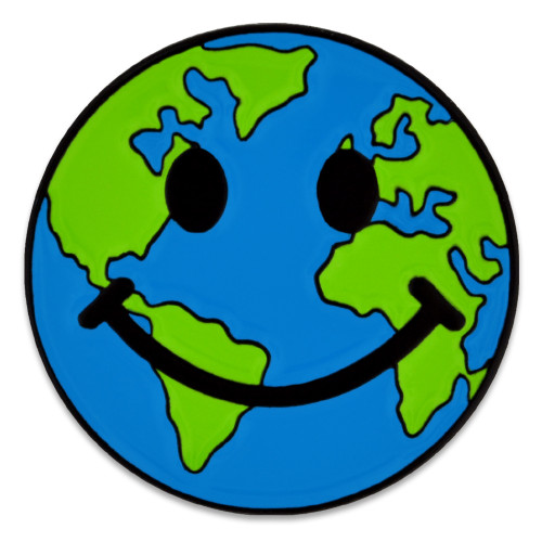 Smiley Earth Pin