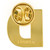 Gold D Pin Back