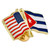 USA and Cuba Flag Pin Side