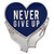 Never Give Up Pin - Blue Front