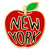 New York Apple Pin Front