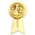 Ribbon shaped pin, gold plated, gold colored solid, no other colors, star icon in the middle or the top of the ribbon - Back view