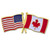 USA and Canada Flag Pin