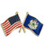Maine and USA Crossed Flag Pin Front