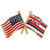 Hawaii and USA Crossed Flag Pin Front