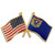 Nevada and USA Crossed Flag Pin Front