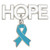 Hope Pin with Light Blue Ribbon Charm Front