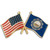 New Hampshire and USA Crossed Flag Pin Front