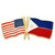USA and Philippines Flag Pin Front
