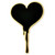 Black Bleeding Heart Pin Front