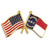North Carolina and USA Crossed Flag Pin Front