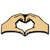 Light Skin Tone Heart Hands Pin Front