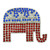 Rhinestone Republican Elephant Pin Front