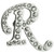 Rhinestone Letter R Pin Front