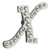 Rhinestone Letter X Pin Front