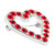 Rhinestone Red Heart Pin Side View