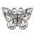 Rhinestone Butterfly Pin Back