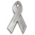 Silver Ribbon Lapel Pin Front