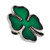 Green Four Leaf Clover Silver Side